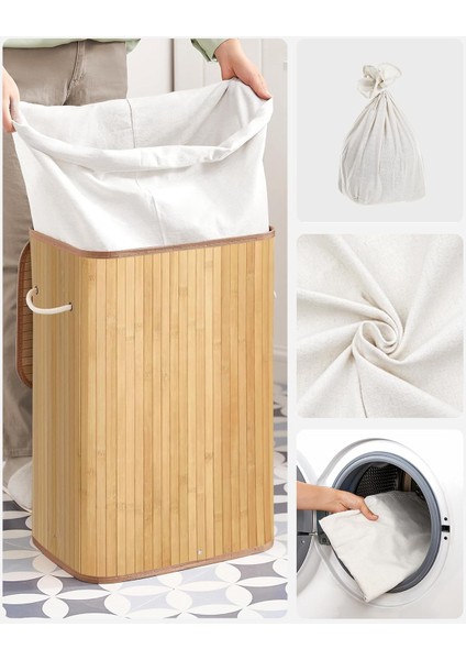 Bambu Kirli Çamaşır Sepeti Dikdörtgen fırsatları