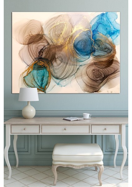 Canlı Sarı Soyut Kanvas Sanat Tablosu, Şıklık ve Enerji Katıyor