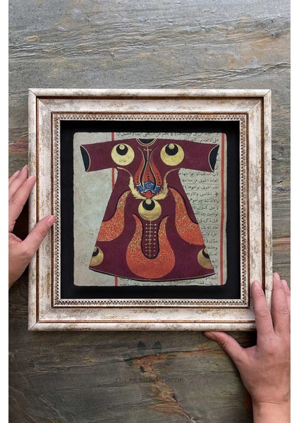 Renkli Taş Duvar Dekoru 30X30 cm Osmanlı Kaftan Kolajlı Tablo fiyatları