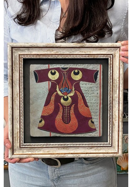 Renkli Taş Duvar Dekoru 30X30 cm Osmanlı Kaftan Kolajlı Tablo fırsatları