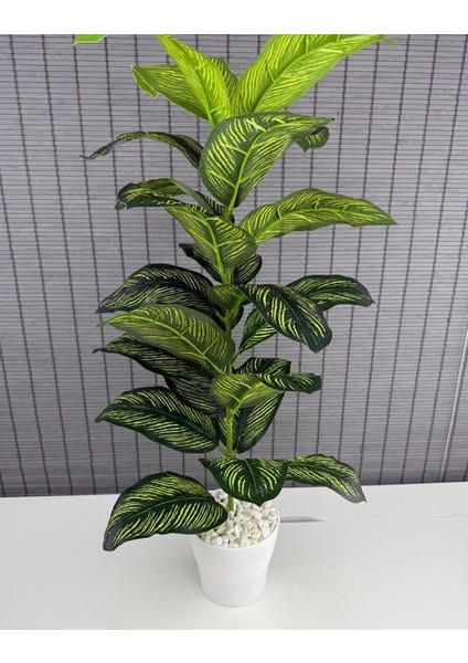 Yapay Yapraklı Dua Çiçeği Plastik Saksılı 23 Yaprak 85CM fiyatları