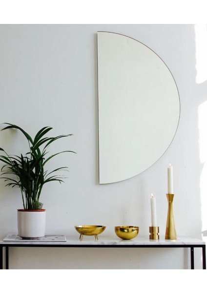 Şık Turuncu Dekoratif Ayna, Konsol ve Hol Için, Modern ve Zarif Tasarım