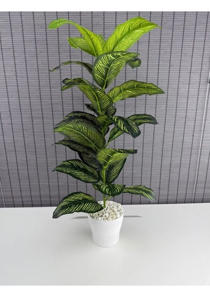 Yapay Yapraklı Dua Çiçeği Plastik Saksılı 23 Yaprak 85CM modelleri