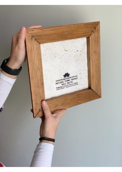 Kırmızı Taş Tablo 28X28 Cm, Masif Çerçeve, Dekoratif ve Şık Tasarım indirimleri