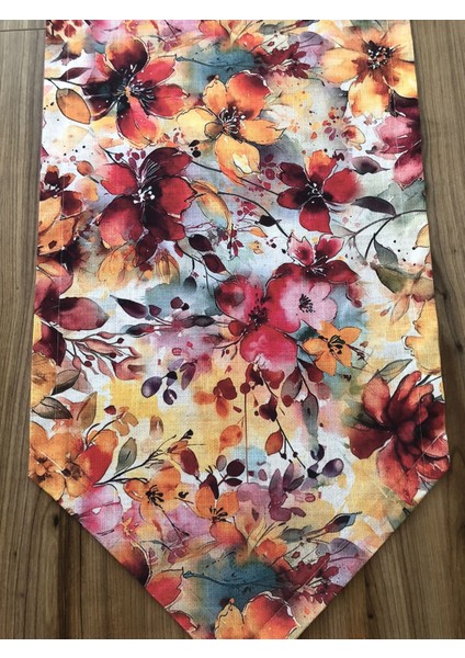 Keten Efektli Soyut Çiçekler Desenli Runner modelleri