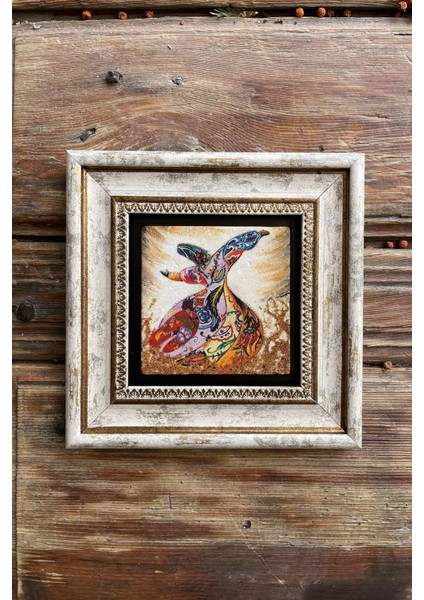 Bej Taşlı Çerçeveli Duvar Dekoru Tablo 20X20CM 2'li Set fiyatları