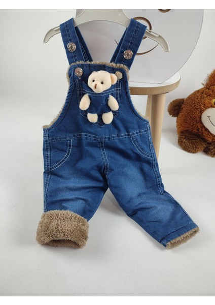 Içi Welsoft ve Ayıcık Detaylı Askı Boyu Ayarlanabilen Salopet Unisex Çocuk Tulum (Tek Tulum) fiyatları