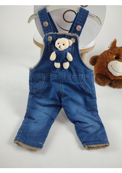 Içi Welsoft ve Ayıcık Detaylı Askı Boyu Ayarlanabilen Salopet Unisex Çocuk Tulum (Tek Tulum) modelleri