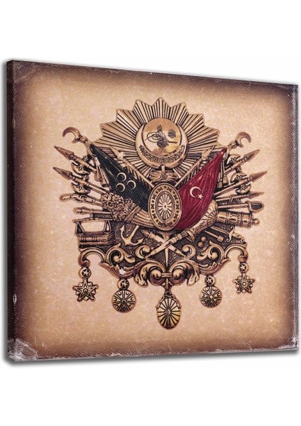 Renkli Osmanlı Tuğrası Dekoratif Kanvas Tablo, Şık ve Özgün Duvar Süsü fiyatları