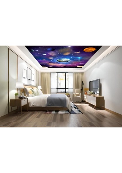 Çok Renkli Gergi Tavan ile Şık ve Modern Iç Mekan Tasarımı