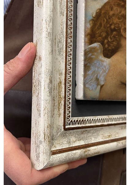 Renkli Taş Duvar Dekoru, 30X30 Cm, Bebek Meleği Temalı Çerçeveli Tablo indirimleri