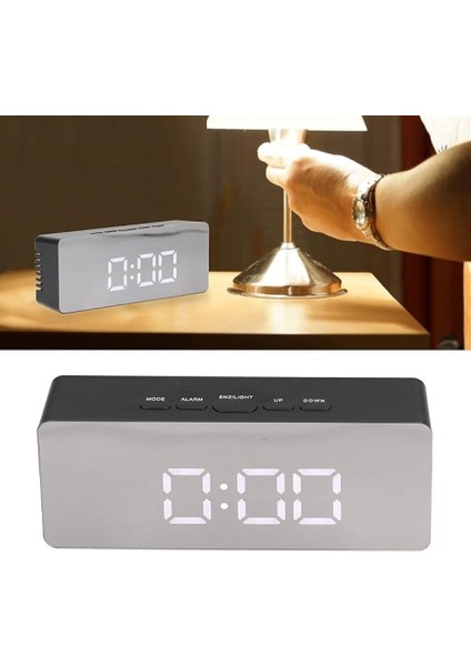 Aynalı Çalar Saat Alarm, Takvim, Sıcaklık Göstergeli, LED Dijital Masa Saati, Şık Görünüm modelleri