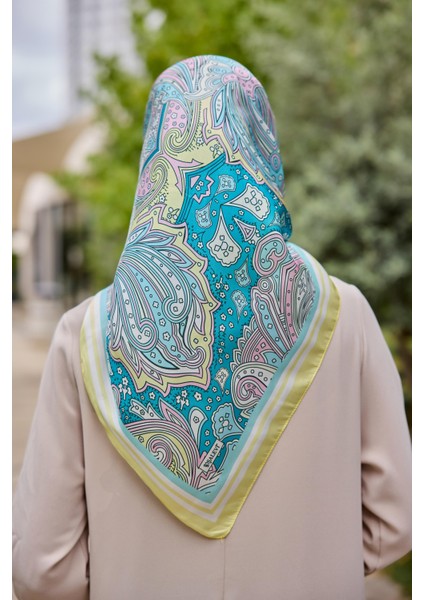 Sarı Etnik KRİSTAL EŞARP