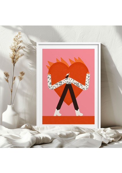 Beyaz Ahşap Çerçeveli Tek Parça Poster Tablo TK/1417