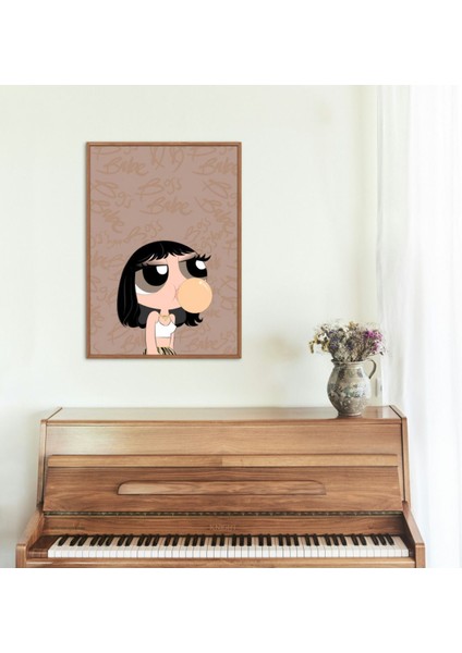 Çok Renkli Powerpuff Girls Buttercup Çerçevesiz Duvar Tablosu Dekorasyonu