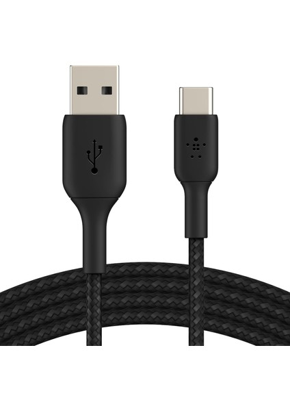 Örgülü Usb-C Kablosu (Boost Charge, NOTE10, S10, Pixel 4, iPad Pro, Nintendo Switch Için) 1 Metre, Siyah