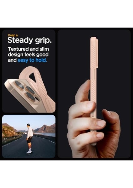 iPhone 16 Pro Ince Kılıf Liquid Air Hava Kanalı Teknolojisi™ Askeri Sınıf Koruma Rose Titanium Dokulu Yüzey Kapak - ACS08692 fiyatları