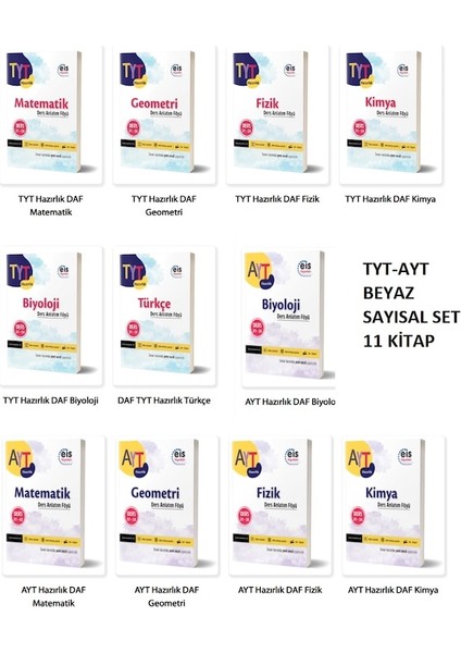 Eis Tyt-Ayt Hazırlık Daf Sayısal Set 11 Kitap Beyaz Seri