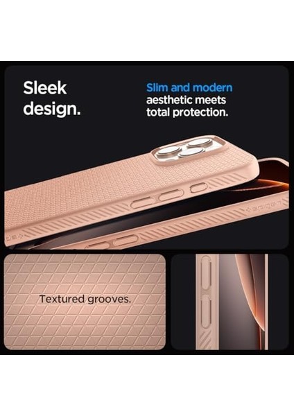 iPhone 16 Pro Max Ince Kılıf Liquid Air Hava Kanalı Teknolojisi™ Askeri Sınıf Koruma Rose Titanium Dokulu Yüzey Kapak - ACS08687 fiyatları