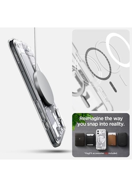 iPhone 16 Plus Ince Magsafe Kılıf Ultra Hybrid Sararma Karşıtı Duraclear™ Hava Kanalı Teknolojisi™ Askeri Sınıf Koruma Magfit Zero One White Tasarım Kapak - ACS08079 modelleri