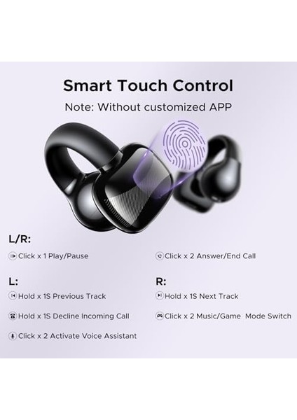 Hitune S3 Kablosuz Kulaklık, Bluetooth 5.4, Açık Spor Kulaklık, Klipsli ve Gürültü Önleyici Enc, 30 Saat Çalma, Hızlı Şarj, Usb-C, Hi-Fi, Ipx5 Su Geçirmez, Siyah modelleri