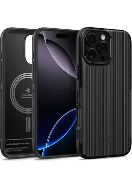 Caseology iPhone 16 Pro Magsafe Kılıf Dual Grip Mag Hava Kanalı Teknolojisi™ Askeri Sınıf Koruma Braided Black Dokulu Yüzey Kapak - ACS08179 fiyatları