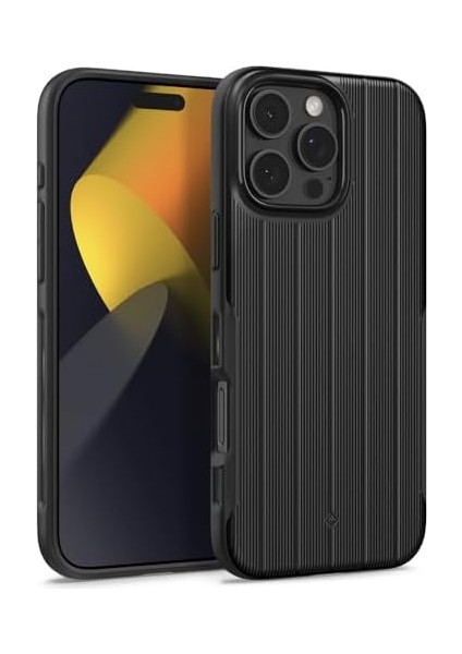 Caseology iPhone 16 Pro Magsafe Kılıf Dual Grip Mag Hava Kanalı Teknolojisi™ Askeri Sınıf Koruma Braided Black Dokulu Yüzey Kapak - ACS08179 modelleri