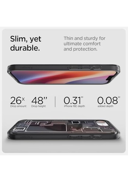 iPhone 16E Ince Magsafe Kılıf Ultra Hybrid Sararma Karşıtı Duraclear™ Hava Kanalı Teknolojisi™ Askeri Sınıf Koruma Magfit Zero One Black Tasarım Kapak - ACS09141 fiyatları