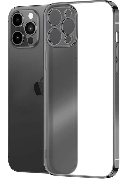 Apple iPhone 13 Pro Için Kılıf Square Matte Plating Siyah [iphone 13 Pro ile Uyumlu Kılıf - Siyah]