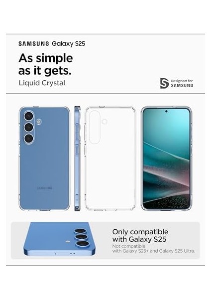 Galaxy S25 Ince Kılıf Liquid Crystal Sararma Karşıtı Duraclear™ Hava Kanalı Teknolojisi™ Askeri Sınıf Koruma Crystal Clear Şeffaf Kapak - ACS08995 fiyatları
