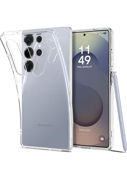 Galaxy S25 Ultra Ince Kılıf Liquid Crystal Sararma Karşıtı Duraclear™ Hava Kanalı Teknolojisi™ Askeri Sınıf Koruma Crystal Clear Şeffaf Kapak - ACS08948 modelleri