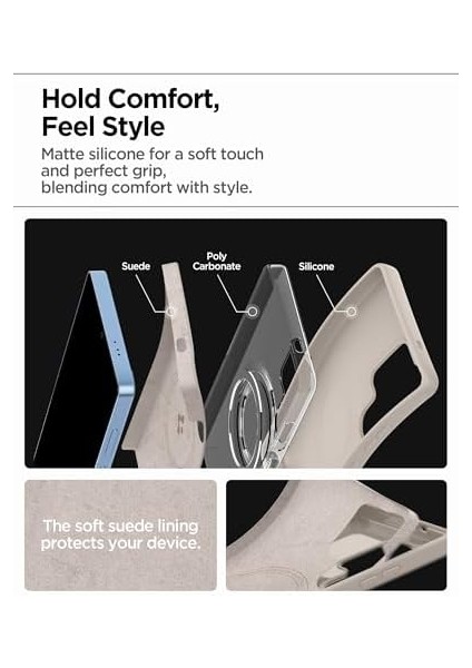 Galaxy S25 Ultra Silikon Kılıf Silicone Fit Hava Kanalı Teknolojisi™ Askeri Sınıf Koruma Magfit Özellikli Natural Titanium Kaymaz Kapak - ACS09165 fiyatları