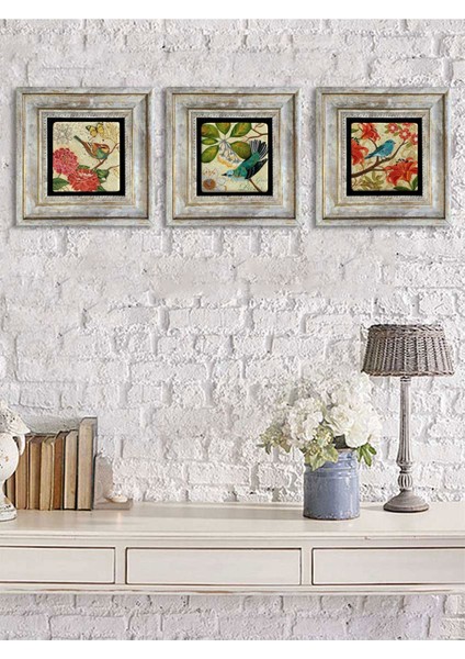 Turuncu Taş Baskılı Çerçeveli Duvar Tablosu Seti 3'lü 20X20 cm fiyatları