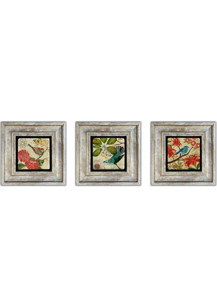 Turuncu Taş Baskılı Çerçeveli Duvar Tablosu Seti 3'lü 20X20 cm modelleri