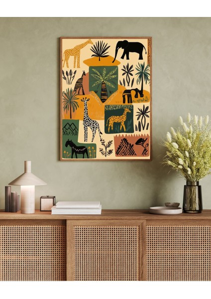 Kahverengi Tek Parça Salon ve Ofis Dekor Tablo, Şık ve Modern Tasarım