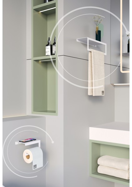 Metal Modern Banyo Askılığı ve Tuvalet Kağıdı Askılığı Ikili Set – Siyah/beyaz, Dayanıklı Metal, Şık ve Uzun Ömürlü fırsatları