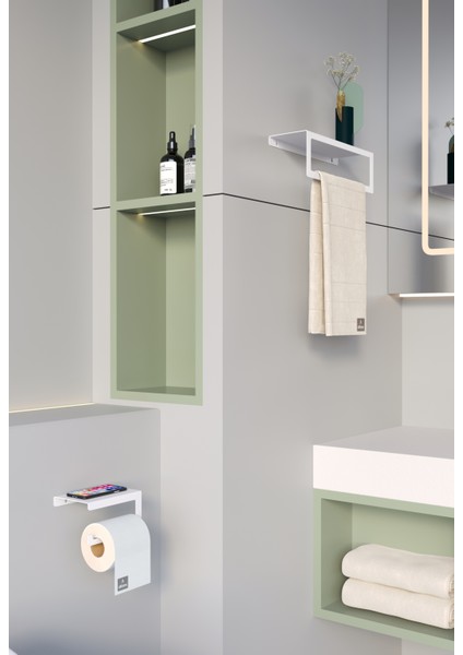 Metal Modern Banyo Askılığı ve Tuvalet Kağıdı Askılığı Ikili Set – Siyah/beyaz, Dayanıklı Metal, Şık ve Uzun Ömürlü modelleri