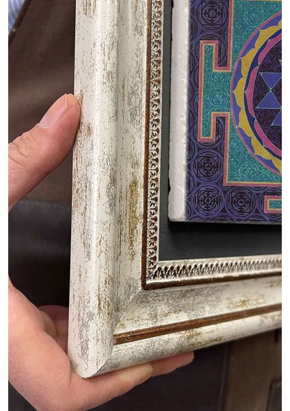 Renkli Taş Çerçeveli Tablo 30X30 cm Lotus Sri Yantra ve Yaşam Çiçeği indirimleri