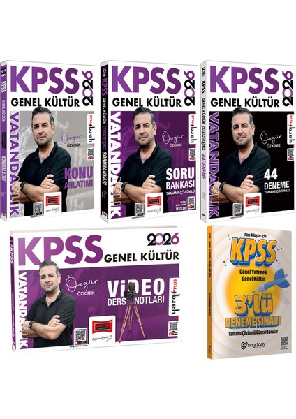 2026 Kpss Vatandaşlık Konu Anlatımı-Video Ders Notları-Çözümlü Soru Bankası-44 Deneme(Özgür Özkınık)
