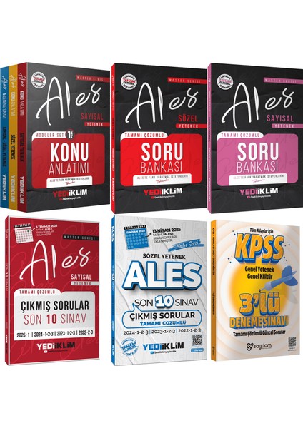 2026 Ales Master Serisi Sözel-Sayısal Yetenek(Konu Anlatım-Soru Bankası-Son 10 Sınav Çıkmış Sorular)