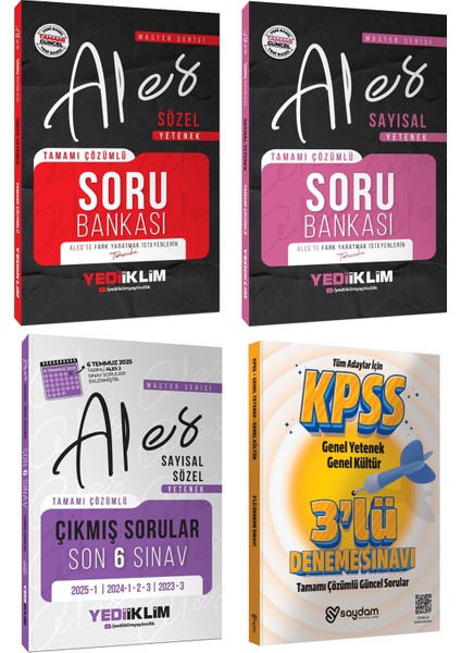 2026 Ales Master Serisi Sözel-Sayısal Yetenek(Çözümlü Soru Bankası-Çözümlü Son 6 Yıl Çıkmış Sorular)