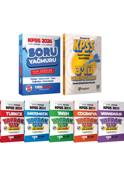 2026 Kpss Genel Yetenek Genel Kültür Tüm Dersler Soru YAĞMURU(488 Sayfa)-Tüm Dersler Yaprak Test