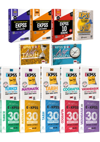 2026 E-Kpss(Ortaöğretim-Ön Lisans)Karma Set(Konu-Soru-30 Deneme-Özet Ders Notu-Tarih Coğrafya)