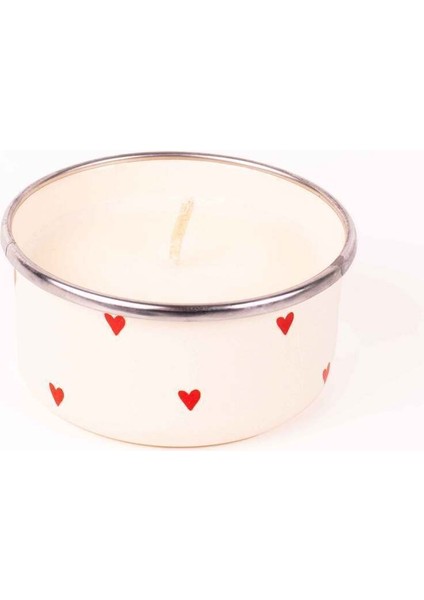 Bej Emaye Kaplı Vanilya Kokulu Soy Wax Mum 150 ml indirimleri
