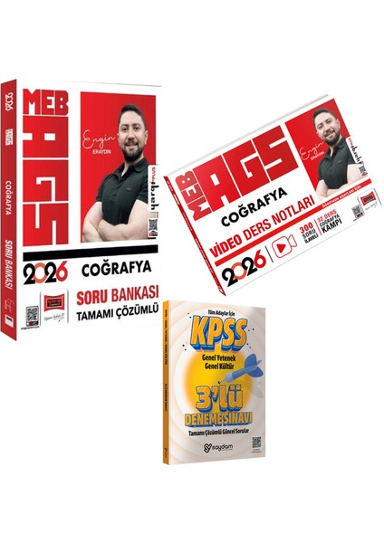 2026 Meb-Ags Öğretmen Adayları Için Coğrafya Video Ders Notları-Çözümlü Soru Bankası(Engin Eraydın)