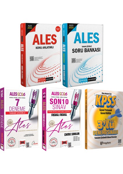 2026 Ales Kazandıran Set(Konu Anlatımı-Soru Bankası-7 Deneme-Son 10 Sınav Fasikül Çıkmış Sorular)