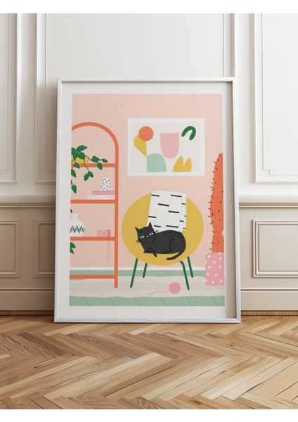 Beyaz Ahşap Çerçeveli Tek Parça Poster Tablo TK/735