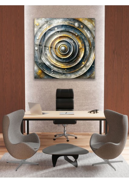 Yeşil Soyut Kozmik Yuvarlak ve Kare Cam Tablo, Modern Ev ve Ofis Dekoru Için Büyük Duvar Süsü indirimleri