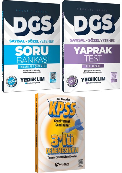 2026 Dgs Prestij Serisi Sayısal Sözel Yetenek Tamamı Pdf Çözümlü Soru Bankası-Çek Kopart Yaprak Test