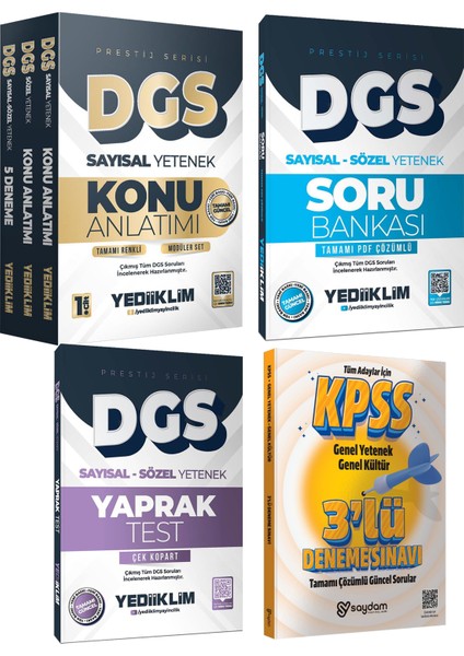 2026 Dgs Prestij Serisi Sözel-Sayısal Yetenek Konu Anlatımı 3kitap-Soru Bankası-Yaprak Test